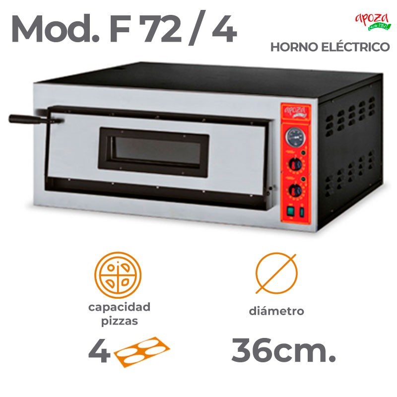 HORNO ELECTRICO F72/4: 4 pizzas de 36cm.