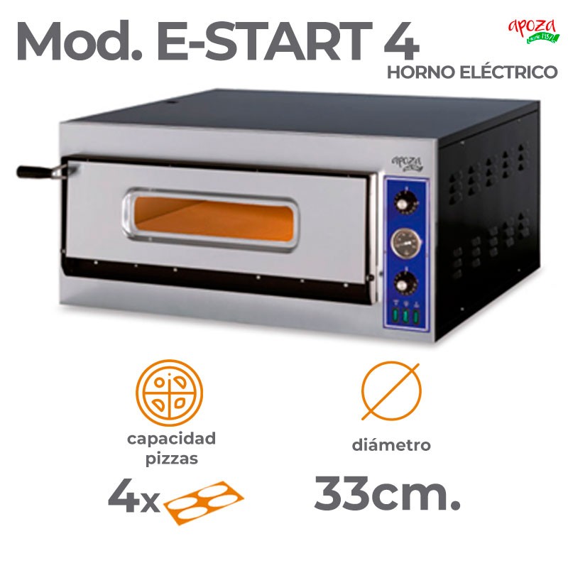 HORNO ELECTRICO START 4: 4 pizzas de 33 cm.