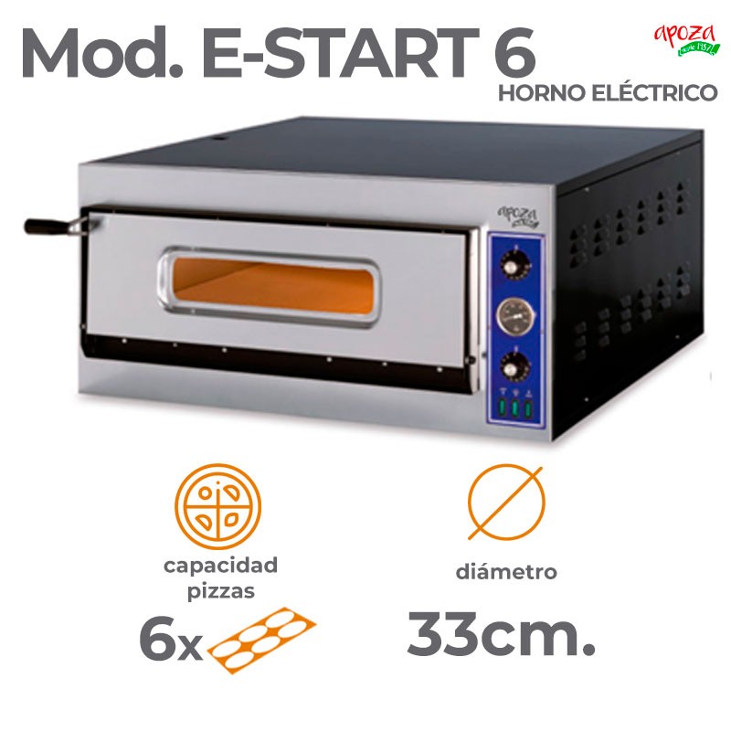 HORNO ELECTRICO START 6: 6 pizzas de 33 cm.