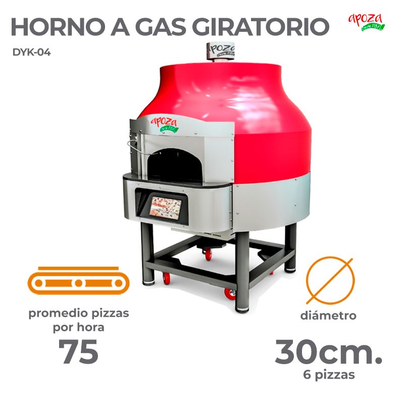 HORNO GIRATORIO A GAS 6 PIZZAS DE 30 CM