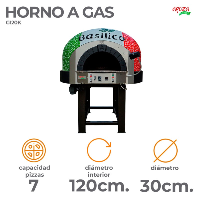 HORNO A GAS 7 PIZZAS DE 30 CM - 105 PIZZAS/HORA