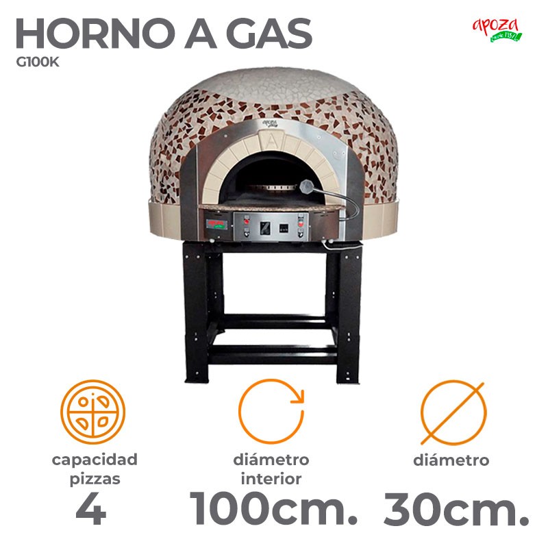 HORNO A GAS 4 PIZZAS DE 30 CM - 60 PIZZAS/HORA
